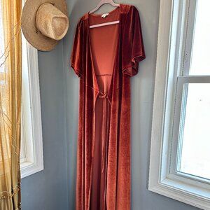 Baltic Born Meghan Velvet Wrap Maxi in Rust